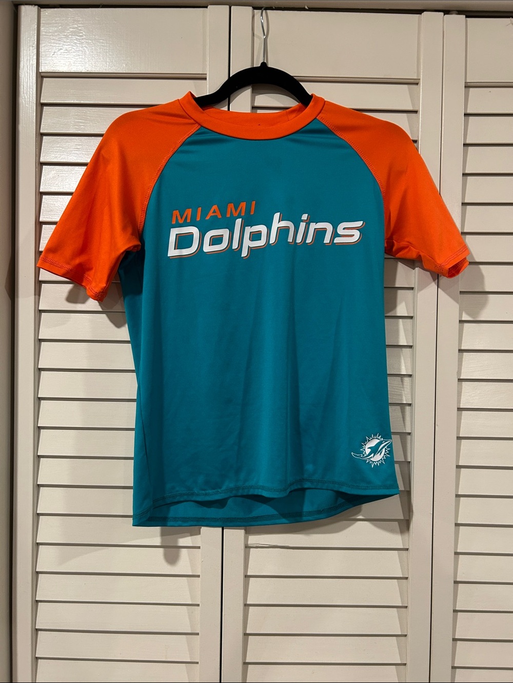 NFL Miami Dolphins Teal and Orange Short Sleeve Top M